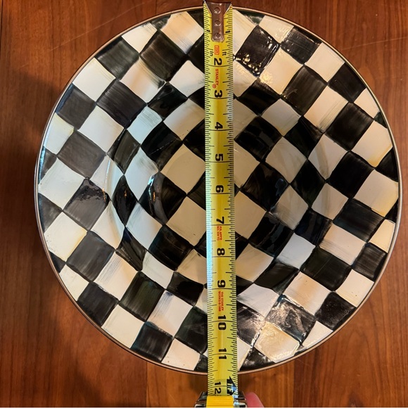 MacKenzie-Childs Checkered Bowl with Lime Ribbon - Picture 4 of 5